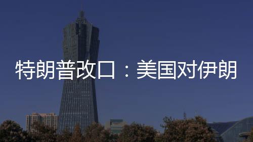 特朗普改口:美国对伊朗动武🫳🏻,不需要盟友帮忙