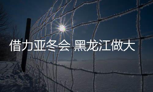 借力亚冬会 黑龙江做大冰雪运动后备人才“蓄水池”